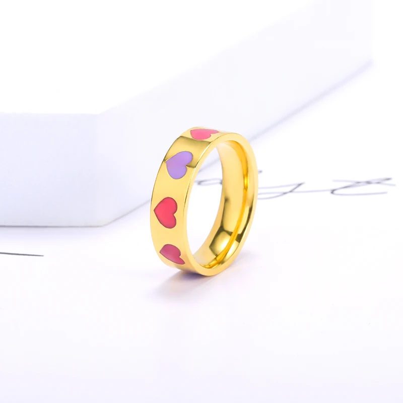 

Korean Style Pink Purple Rings For Women Punk Trendy Vintage Heart Ring Small Daisy Love Aesthetics Rings Party Couple Jewelry