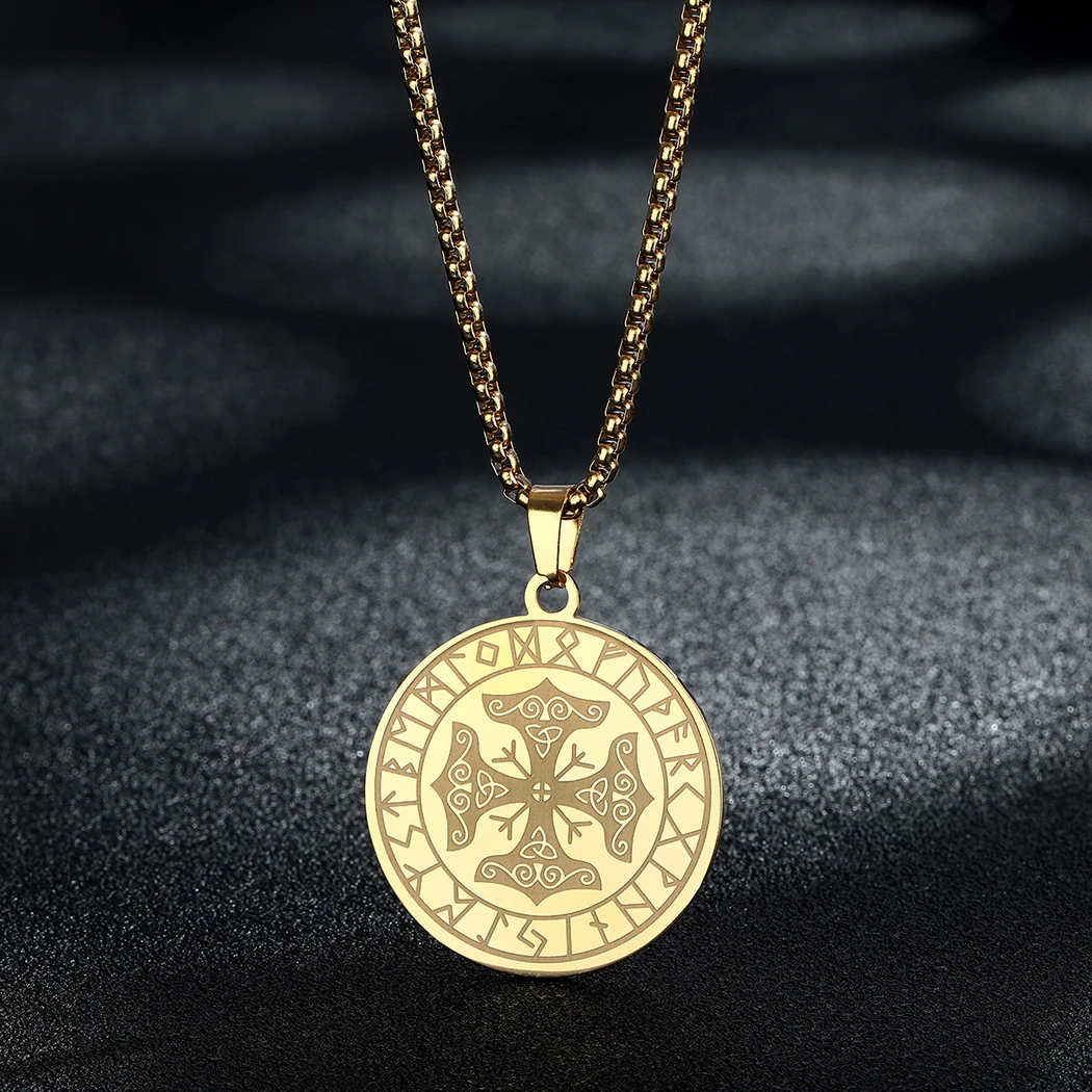 Женское колье из нержавеющей стали с подвеской круглой | Украшения и аксессуары