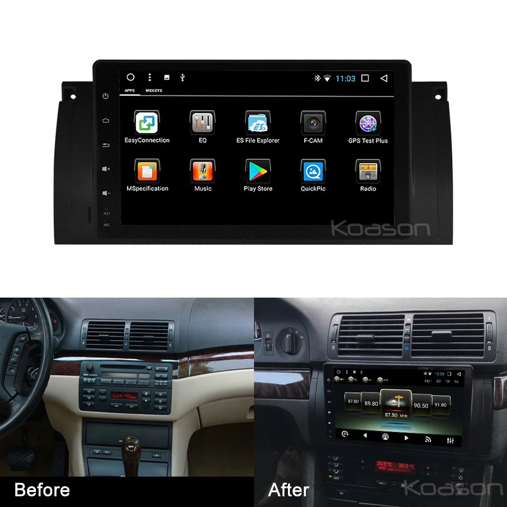 Koason Android автомобильный мультимедийный плеер стерео система для BMW E39 E46 E90 9 дюймов