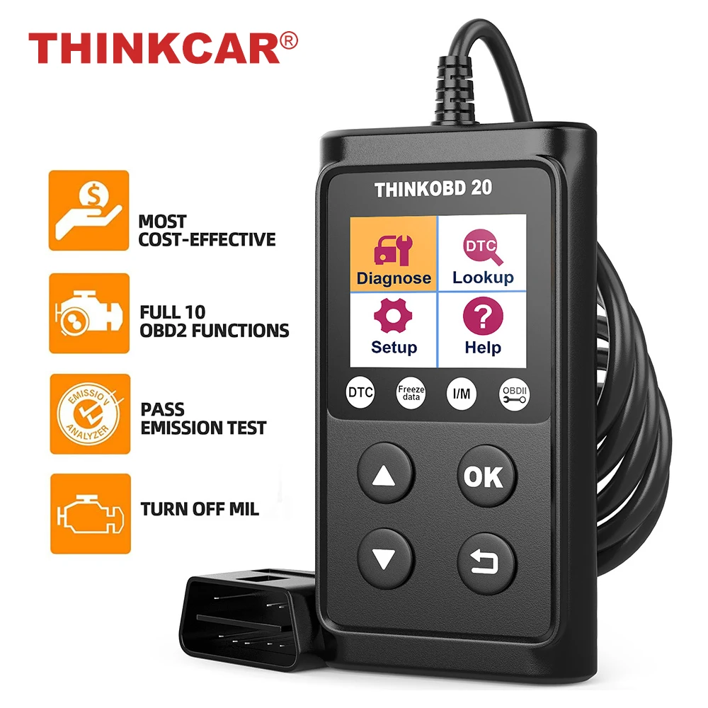 Автомобильный сканер THINKCAR THINKOBD 20 OBD2, считыватель кодов для полной проверки двигателя OBD 2, инструменты для диагностики автомобиля, сканер PK ...