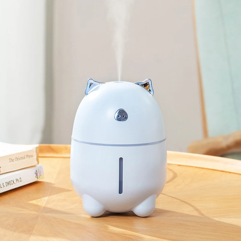 280ml Cute Pig USB Air Humidifier with LED Lights Ultrasonic Car Humidifiers Mist Maker Mini Office Cartoon Purifier | Бытовая техника
