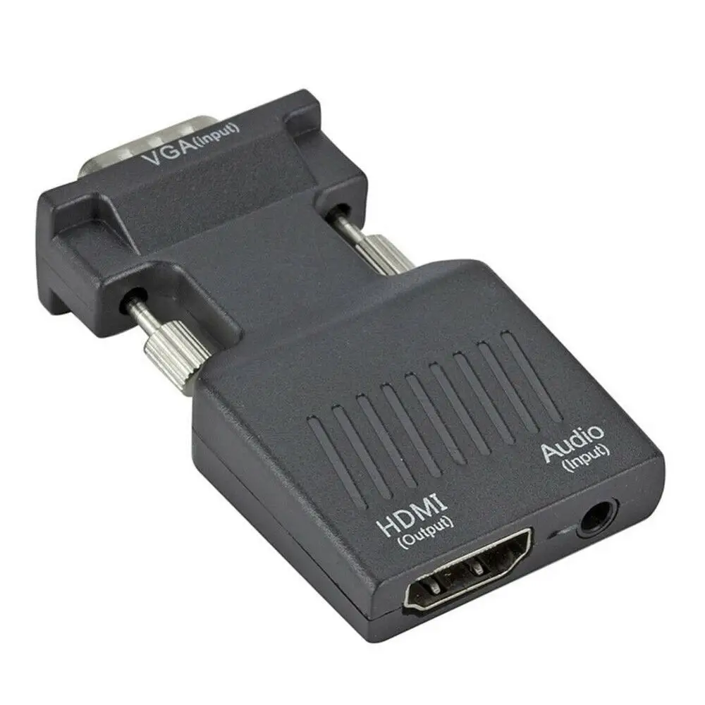 Адаптер VGA-HDMI-совместимый с аудио/1080p видеовыходом преобразователь VGA в HDMI-Co