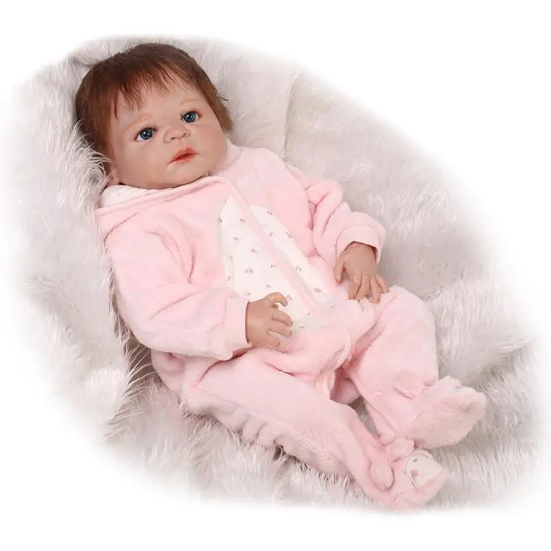 

Bebe reborn Dolls boy girl full silicone reborn baby doll toys gift 23" 57cm rooted hair detail painted can bathe reborn