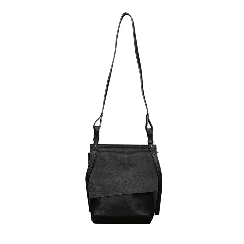 

GAGACIA Luxury Designer Genuine Leather Shoulder Zipper Crossbody Bags For Women Women's 2021 New Solid Color Black Fashion Bag