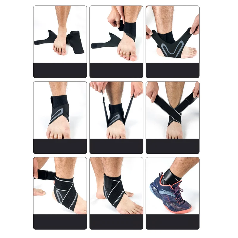 Ankle Support Brace Elasticity Free Adjustment Protection Foot Bandage Sprain Prevention Sport Fitness Guard Band Updated