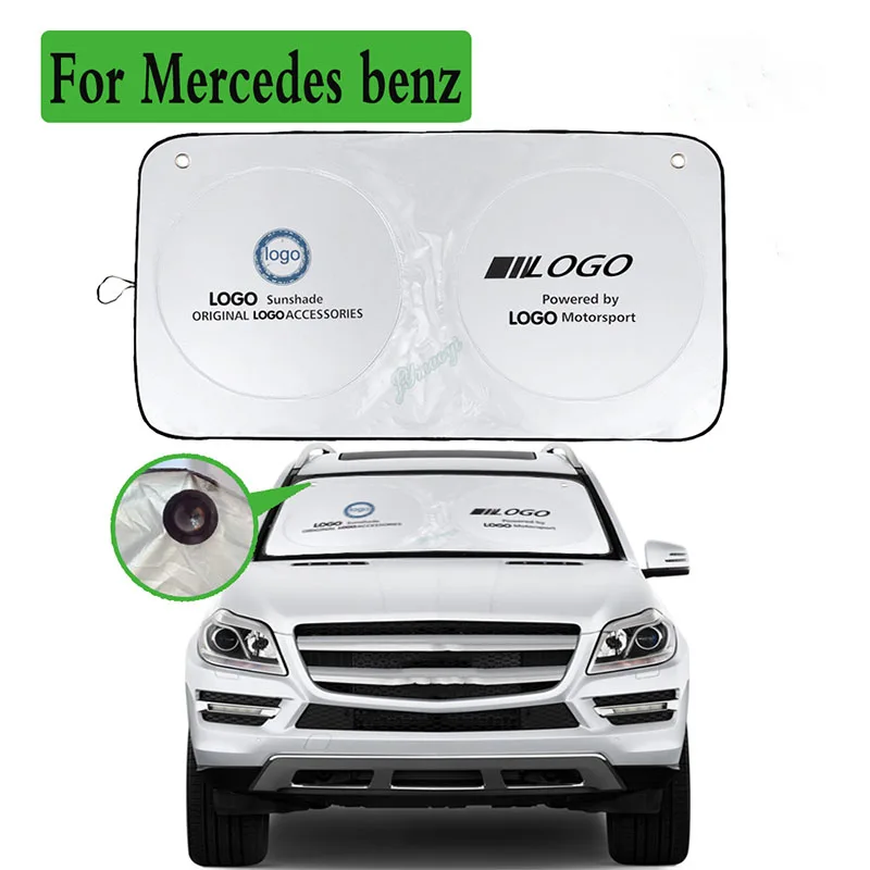 

For Mercedes AMG Windshield Sunshade Logo Car Sun Shade Protector Auto Front Window Sun shade Cover For Benz CLA GLC New