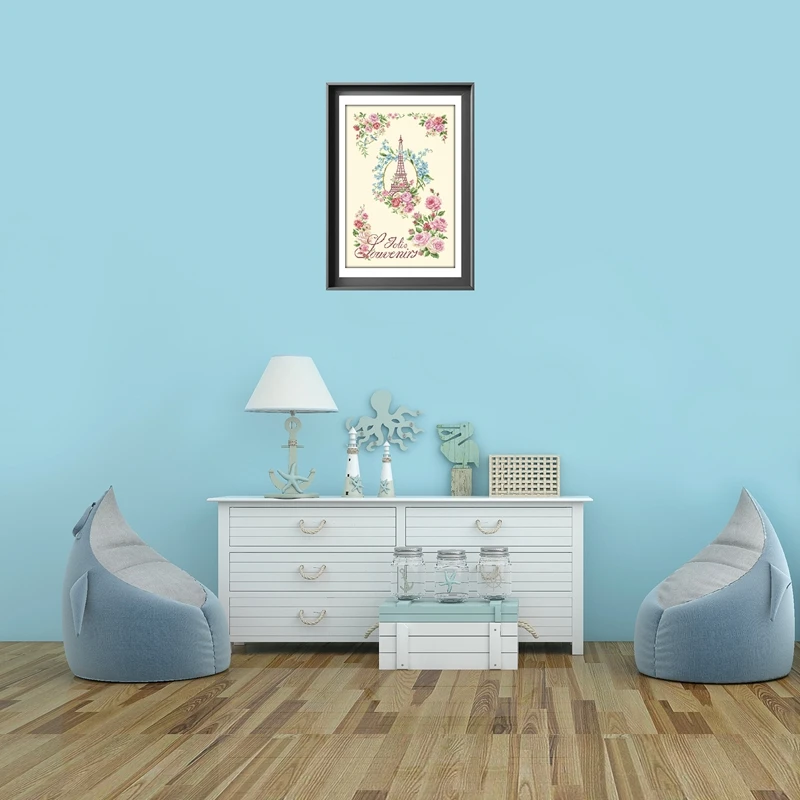 Набор для вышивки крестиком Роза и башня хлопковая шелковая нить с цветочным