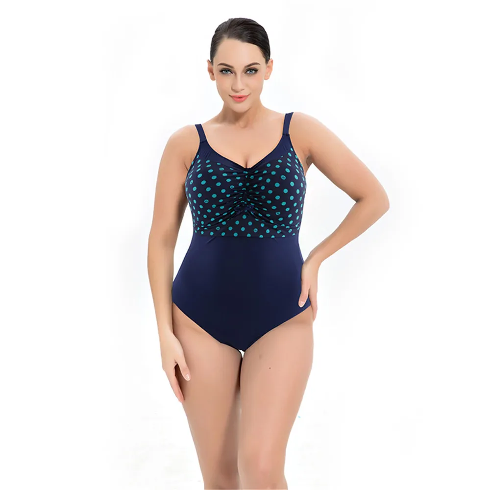 Женский слитный купальный костюм в горошек с эффектом пуш ап| |