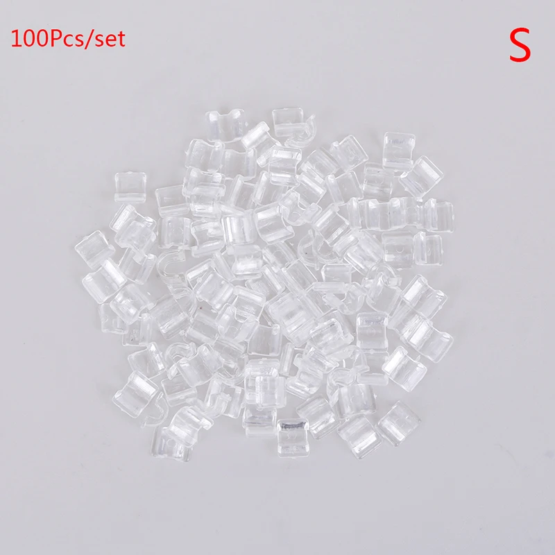 Transparent S 100 шт. эластичная резинка для волос, пряжки для женщин и девушек, сделай сам, лента для волос, галстук, Круглый бант, аксессуары, парикмахерский инструмент, разъем - Цвет: Transparent S
