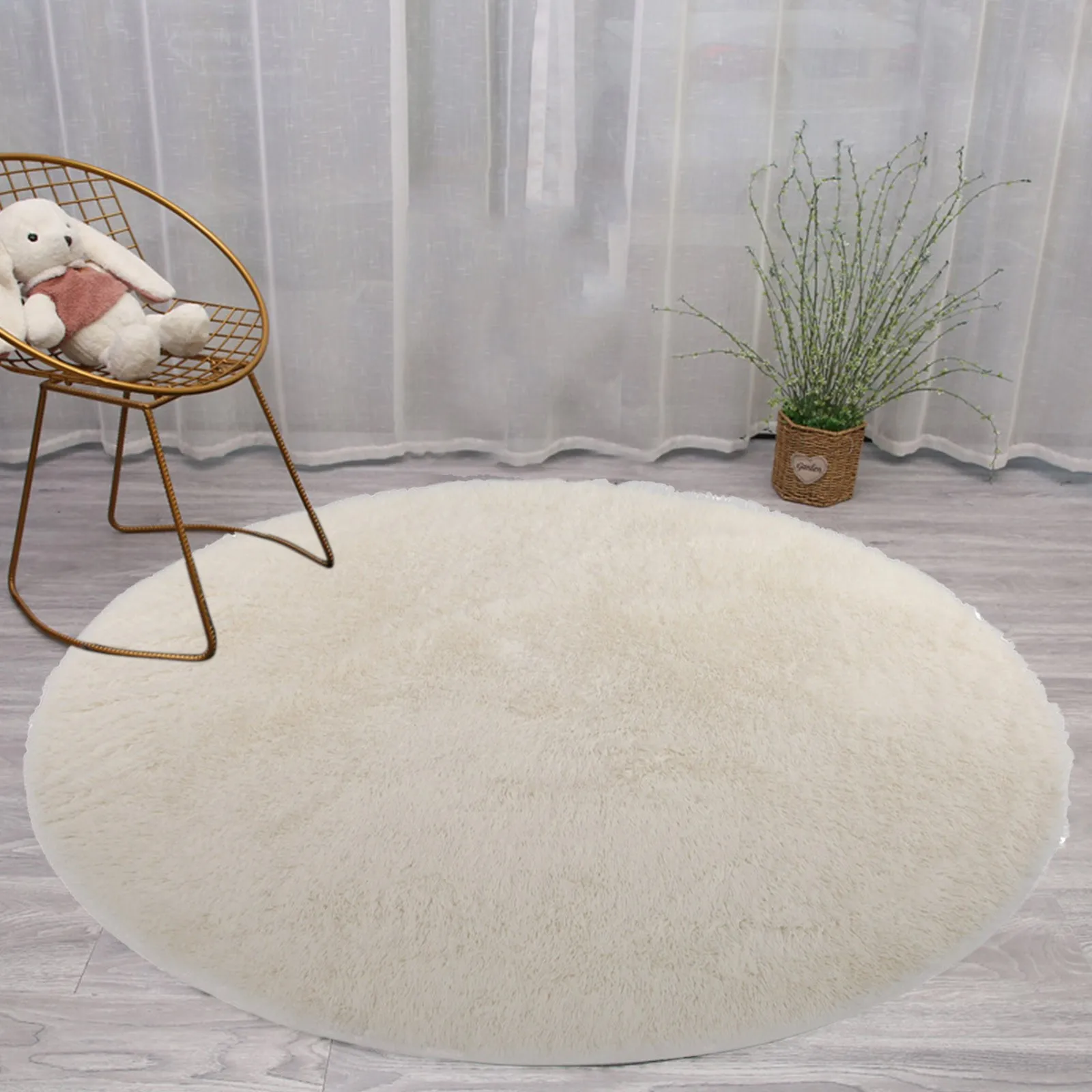 

Супермягкий плюшевый коврик из искусственного меха кролика, Детский плюшевый ворсистый коврик, нескользящий коврик, моющиеся напольные ко...