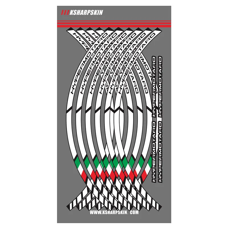 12 полос колеса мотоцикла Стикеры светоотражающие полосы обода внешний обод