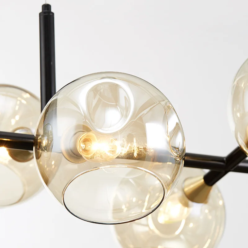 

modern led iron led glass ball hanging lights luminaria pendente modern led chandelier home lighting livingroom dining rooom