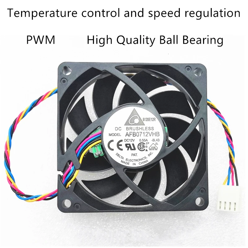 Оригинальный вентилятор охлаждения Delta 7015 70*70*15 мм 70 AFB0712VHB DC12V 0.55A PWM AMD CPU 4PIN |
