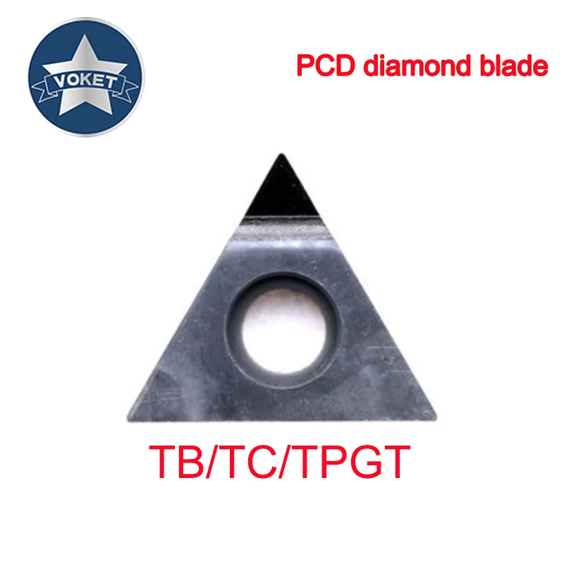 VOKET Diamond TCGT TPGT 110304, токарный станок из меди, алюминия, пластика, обработка с высокой отделкой, PCD, алмазные зеркальные частицы
