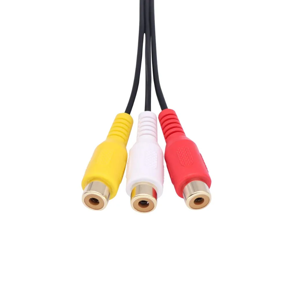 Аудиокабель-удлинитель с позолоченным штекером 3 5 мм на гнездо 2RCA 15 см |