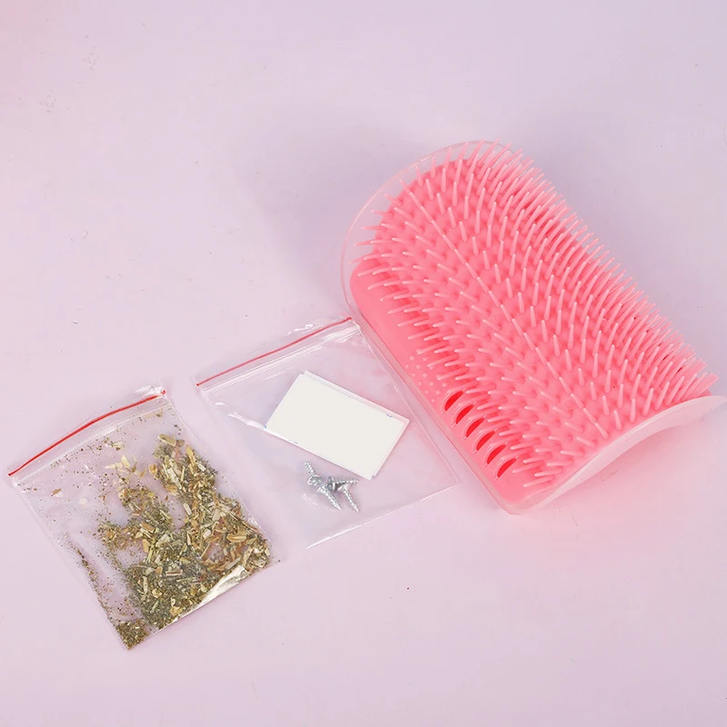 1 Pcs Cat Corner Brush For Long Hair Squeaky Face Massage Comb Comfortable Self Grooming Free Hand Wall Toy Cats | Дом и сад