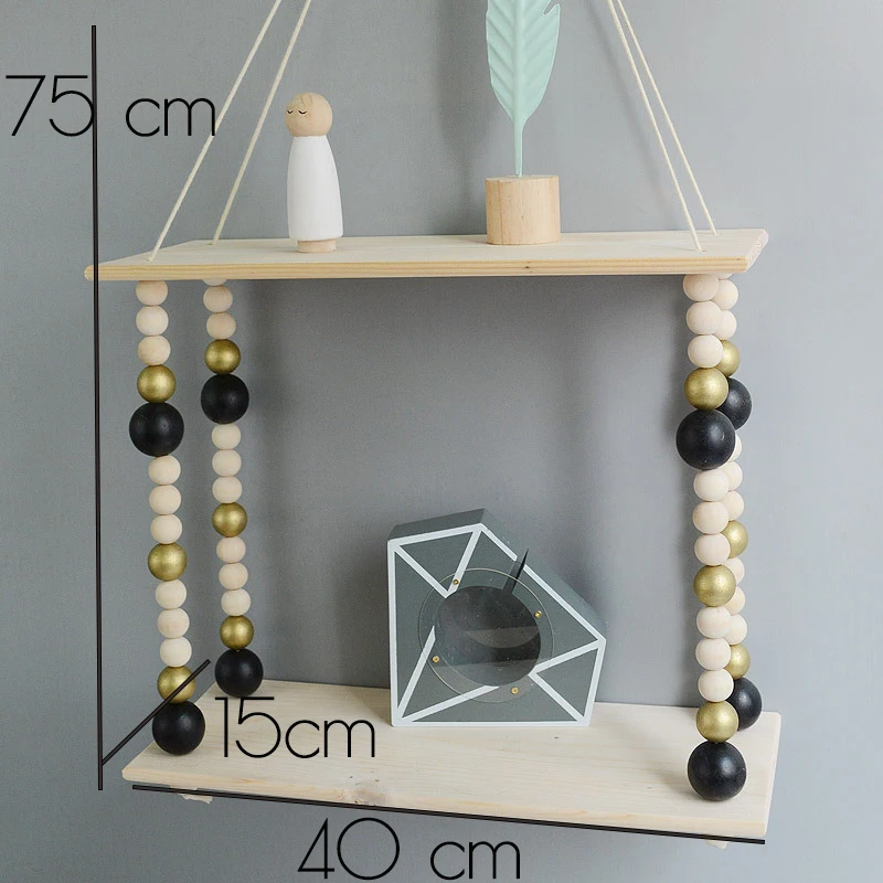 Украшение для детской комнаты деревянная полка деревянные крючки настенная