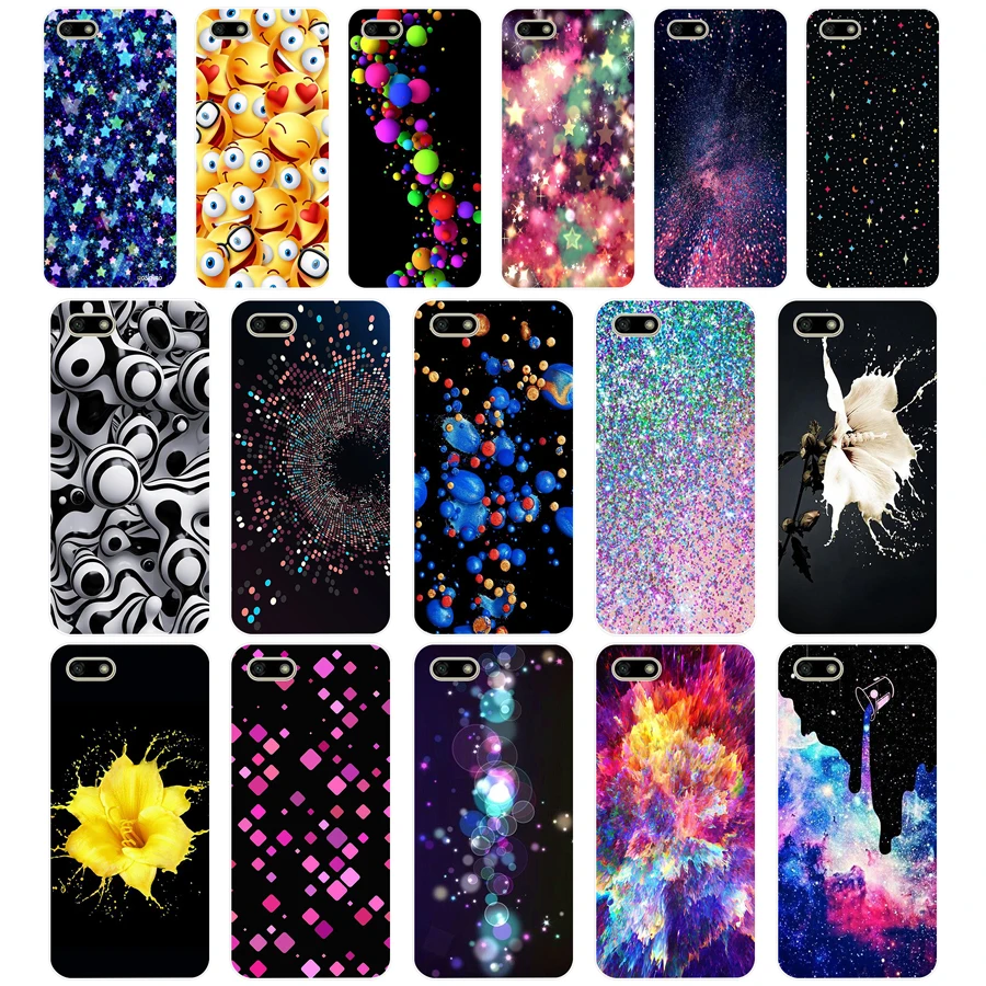 64AA Блестящий граффити Мягкий Силиконовый ТПУ чехол для телефона Huawei Honor 7A PRO 5 45 7 7C