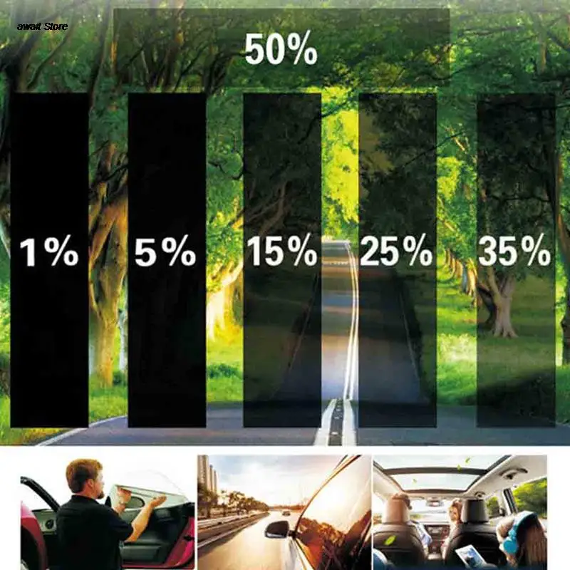 1 рулон цветные плёнки на окна Стекло Стикеры тени 5%-50% VLT для автомобиля УФ