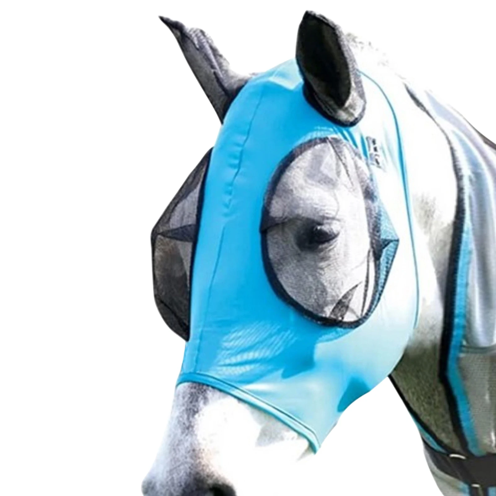 

Fine Mesh Horse Head Cover Farm Accessories Professional Stretchy Fly Protector COB Breathable Eyes Anti-mosquito Hood Comfort