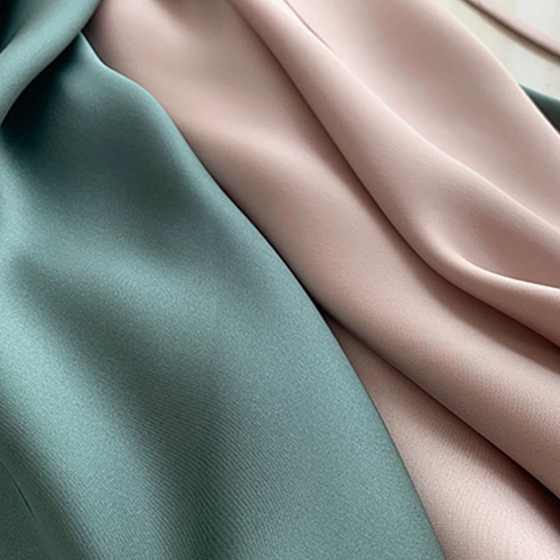 

2021 Summer New Women Silky Satin Dress High End Elegant Drape Temperament A Line Midi Solid Color Fashion Ladies Party Clothes