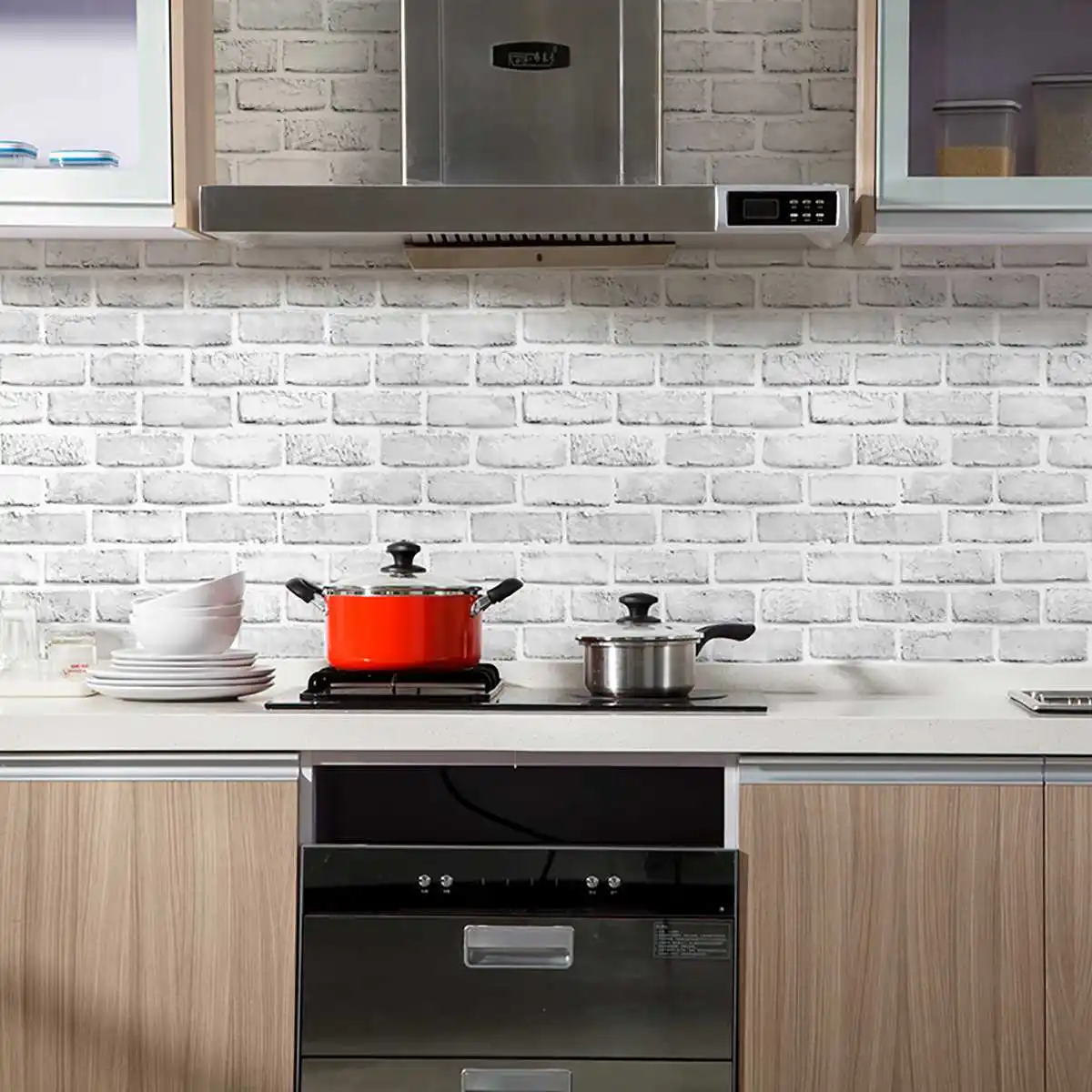 

Home Decor 3D PVC Wall Sticker Brick DIY Wallpaper Self Adhesive Wallpaper Easily Removable Brick Decor For Home Room Office