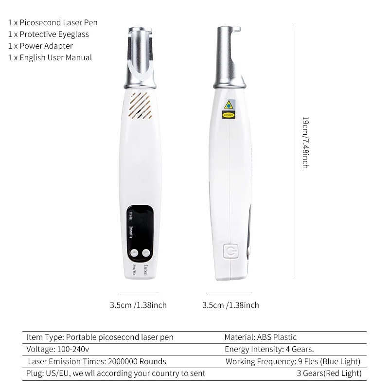 Пикосекундная лазерная ручка синего света терапия пигментные тату шрам удаление