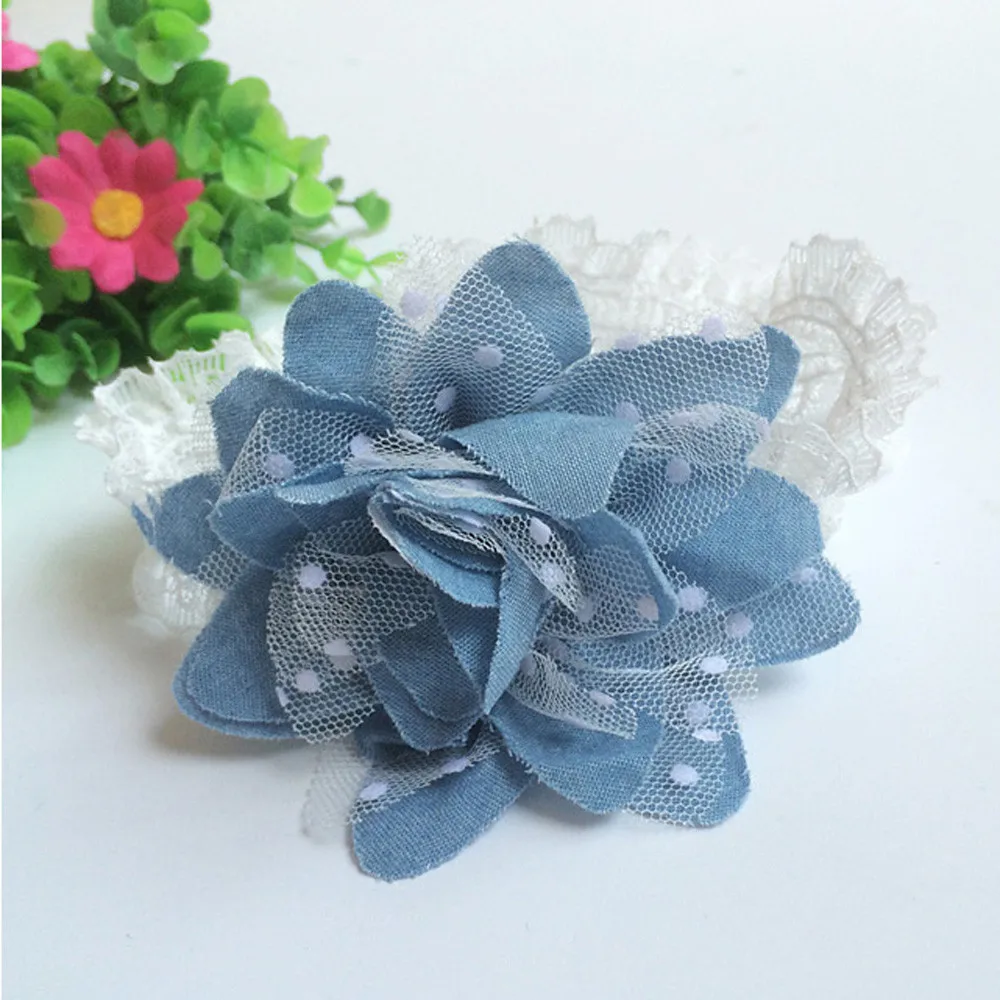 2019 модные джинсовые повязки на голову с цветами для маленьких девочек реквизит