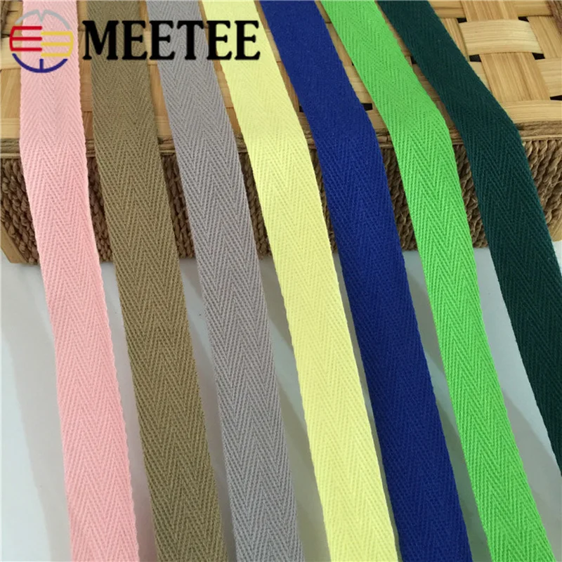 Meetee 1 рулон (45 метров) 2 см красочная хлопковая лента в елочку рюкзак ремень