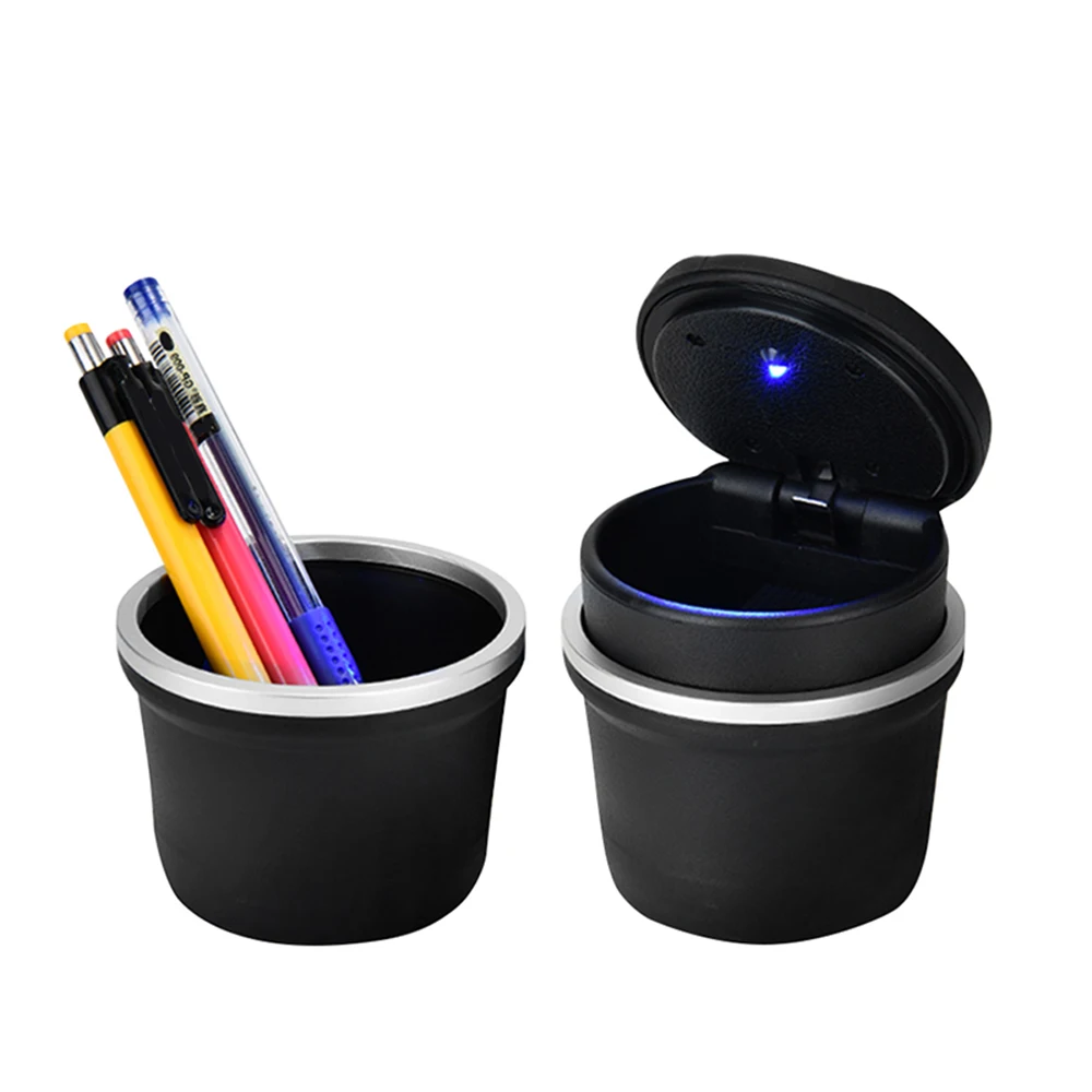 

Car Ashtray Detachable Automotive Ashtray with Lid Blue Led Light Indicator Easy Clean Up, fit for Most Car Cup Holder