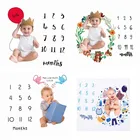 Детский тканевый фон для фотосъемки с ежемесячными числами, фотография ребенка, фоновое одеяло для фотосъемки 100*100 см