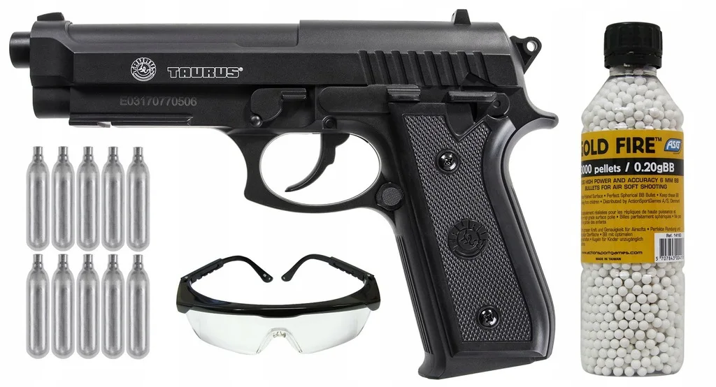 

Pistolet GNB Taurus PT92 ZESTAW KULKI+OKULARY+CO2,Revolver Pellet Gun Lead Bullet Wall Tin Logo Classic Metal Wall Sign