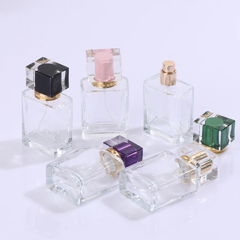 

Clear Thick Glass Refillable Perfume Bottle with Fine Mist Sprayer. Perfume Atomizer Bottles Container for travel 50ml