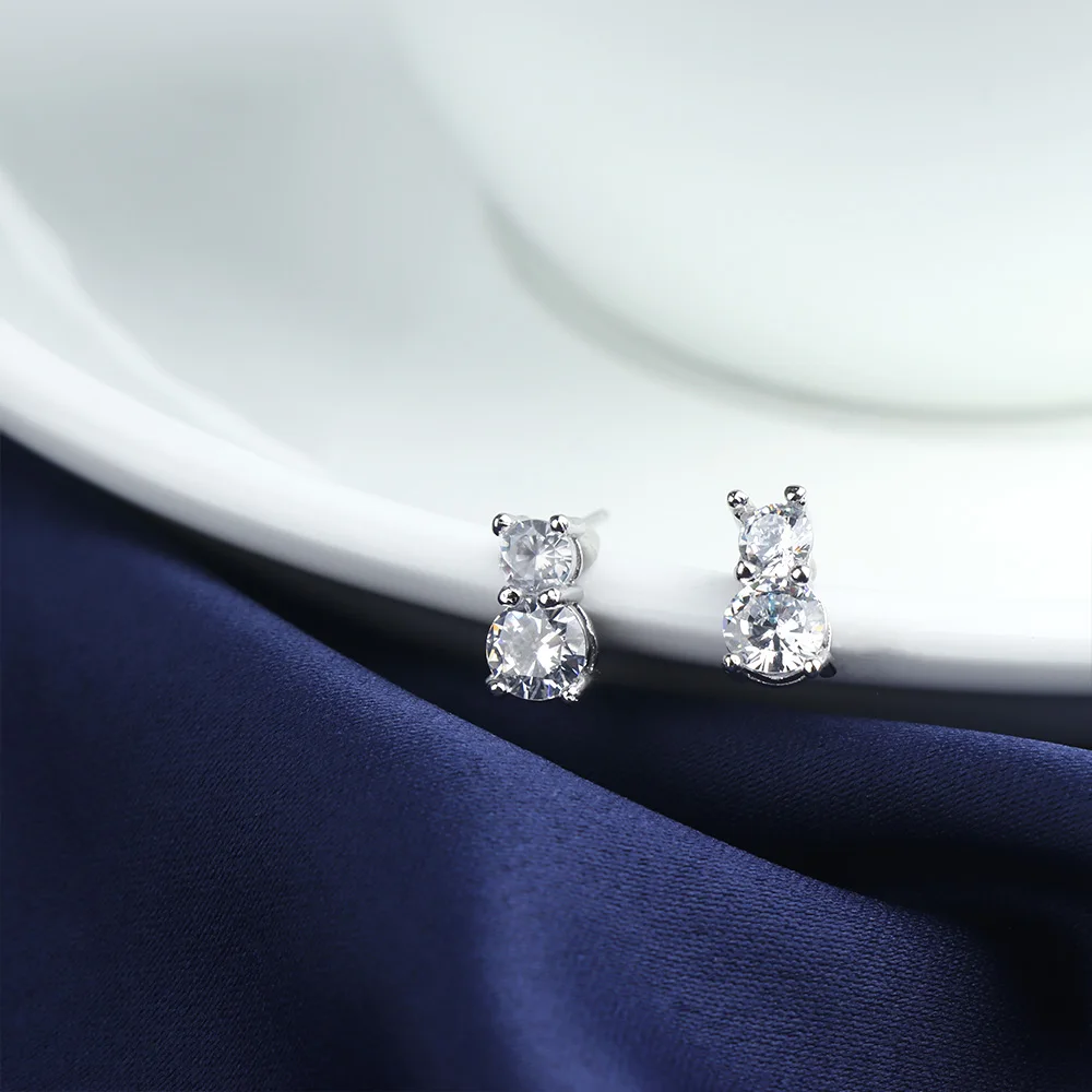 1 пара хрустальных сережек Красивые посеребренные модные циркониевые