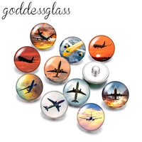 new flying airplane aircraft boys gift 10pcs round photo 12mm18mm snap buttons for 12mm18mm snap necklace diy findings jewelry