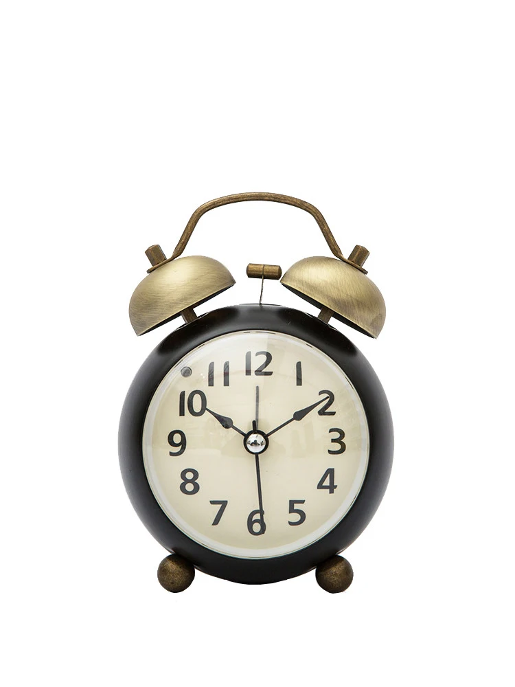 

Silent Retro Vintage Alarm Clock Kids Desk Lazy Small Night Light Mechanical Multi Function Alarm Clock Unique Homedecor II50NZ