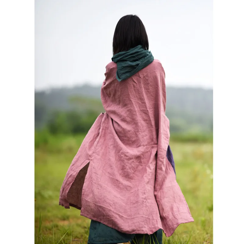 Женское свободное льняное пальто-Тренч верхняя одежда женское длинное пальто