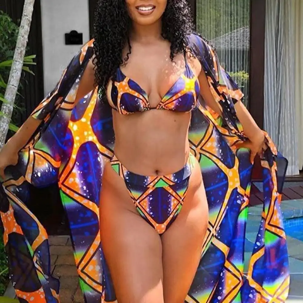 Мода 2020 бикини сексуальный купальник для женщин с принтом высокая талия бандаж