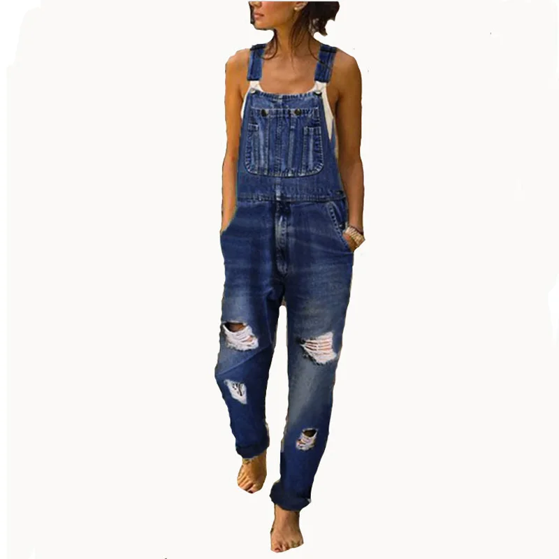 

Summer Fashion Women Denim Overalls Sexy Hole Design Feamle Casual Slim Pants Ladies and Girls