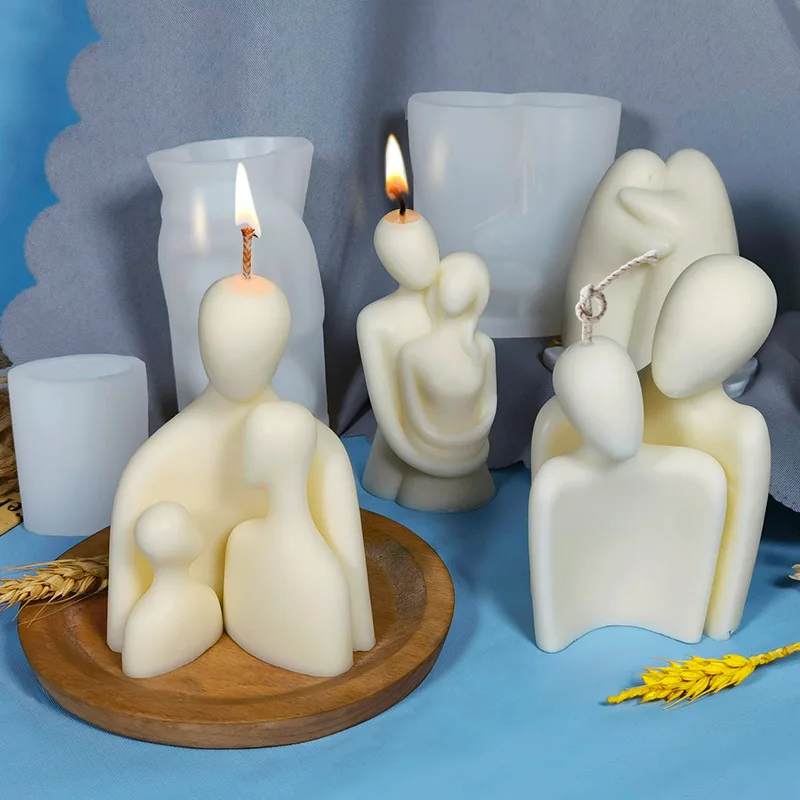

Warm Hug Family Candle Silicone Mold Manual DIY Lovers Aromatic Plaster Soap Candle Making Wedding Gifts Craft Home Decor