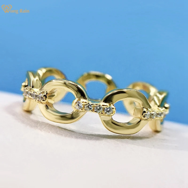 

Wong Rain 925 Sterling Silver Created Moissanite Party Personality Hiphop Yellow Gold Ring For Women Fine Jewelry Christmas Gift