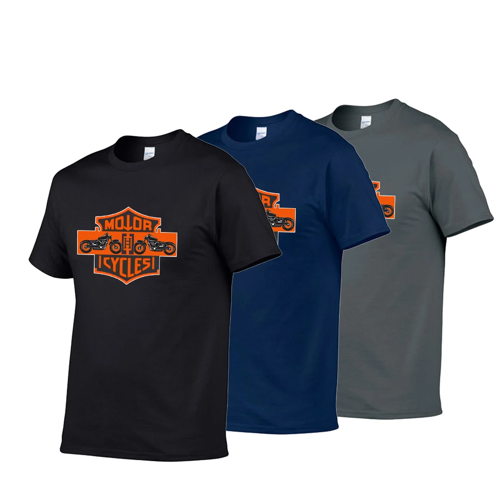 

2021 brand new 100% cotton men's T-shirt short sleeve men's motorcycle trend cool breathable top