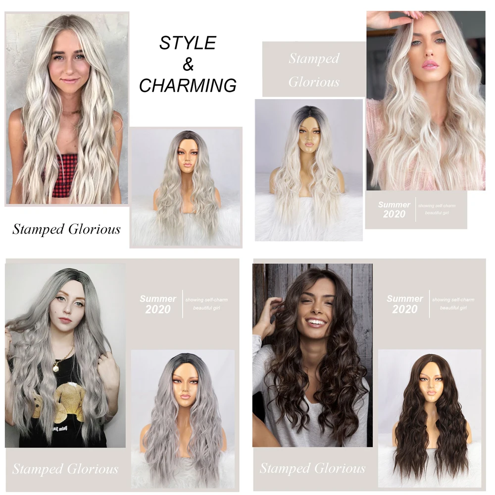 Парик для чернокожих женщин косплея штампованный великолепный Омбре черная