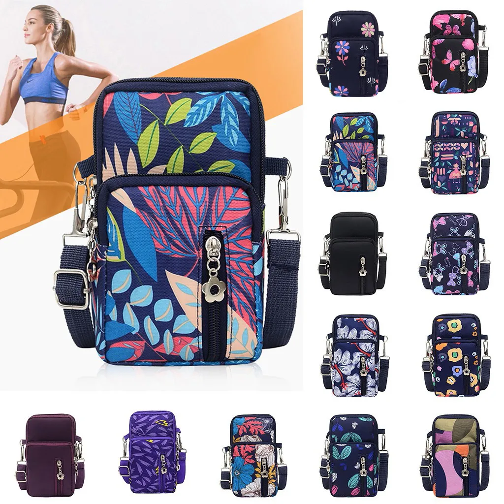 

2020 Fashion Neutral Nylon Students Outdoor Sports Arm Bag Phone Bag Shoulder Bag Mobile Phone Pouch sac bandouliere femme A50