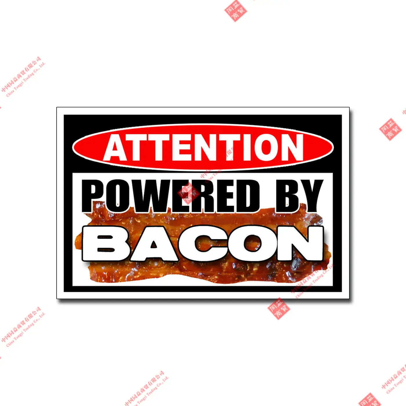

Personality Powered By Bacon Sticker Keto Diet Car Window Door Bumper Cup Pig Vinyl Decal