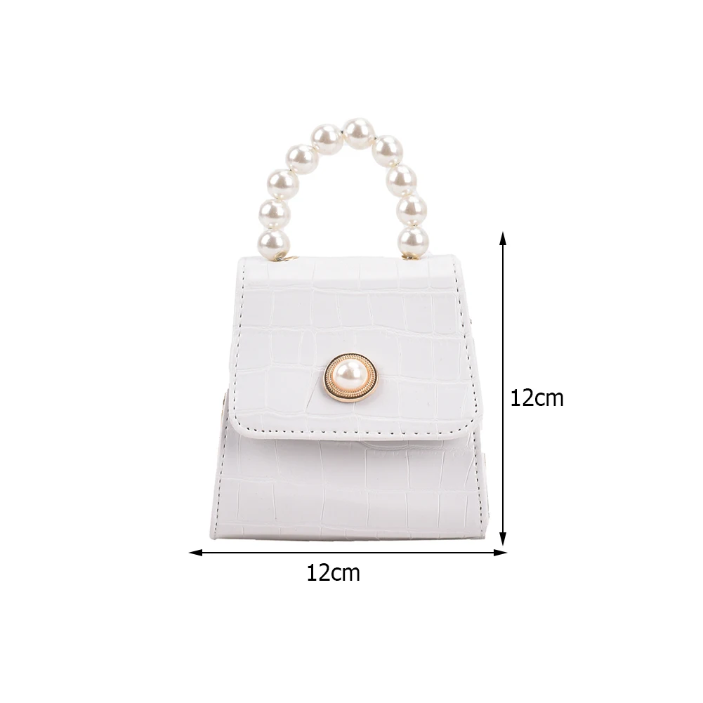 

Fashion Alligator Pattern Shoulder Crossbody Bags For Women Solid Color PU Messenger Bag Casual Ladies Pearl Chain Mini Handbag