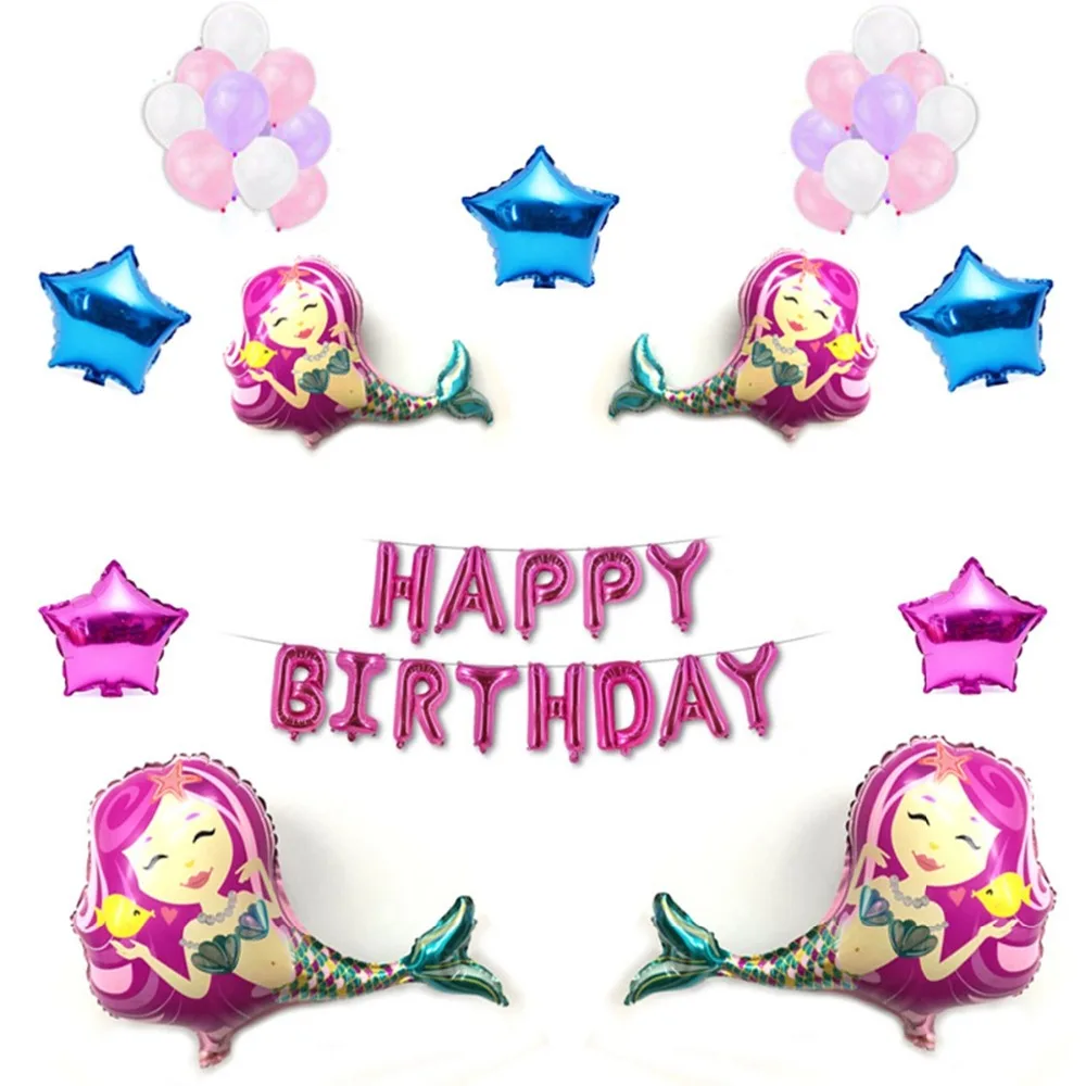 Liviorap The Little Mermaid Party Supplies Ring Keychain Happy Birthday Decorations Kids Baby Shower | Дом и сад