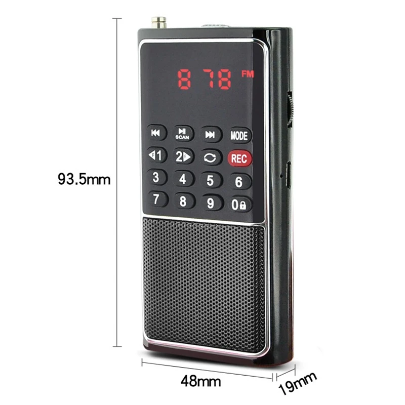 

Card Recorder Mini Speaker Portable Speaker Radio Support TF AUX FM Recorder Function Built in Antenna