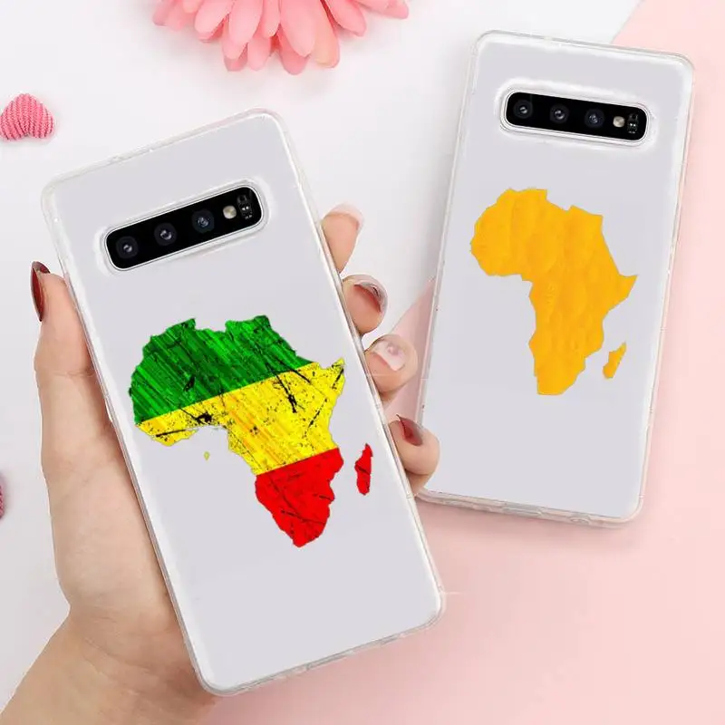 

Africa Map pattern Phone Case Transparent For Samsung Galaxy A S Note 9 10 51 50 71 70 80 20 21 30s ultra plus