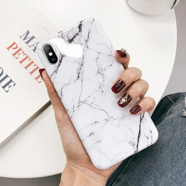AC8061 Чехлы для телефонов Lovebay с геометрическим мрамором и текстурой для iPhone 11 Pro XR XS Max 7 8 Plus X Мягкая IMD чистая Гальваническая задняя крышка в подарок - Цвет: AC8061